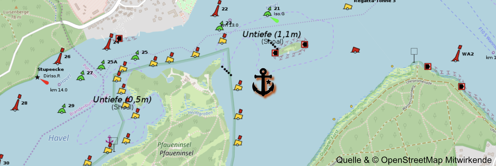 OSM Karte Stern von Berlin